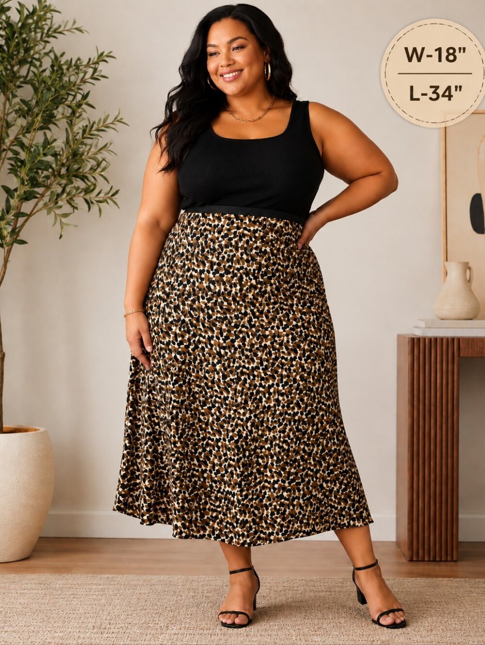 Talbots Leopard Print Midi Skirt